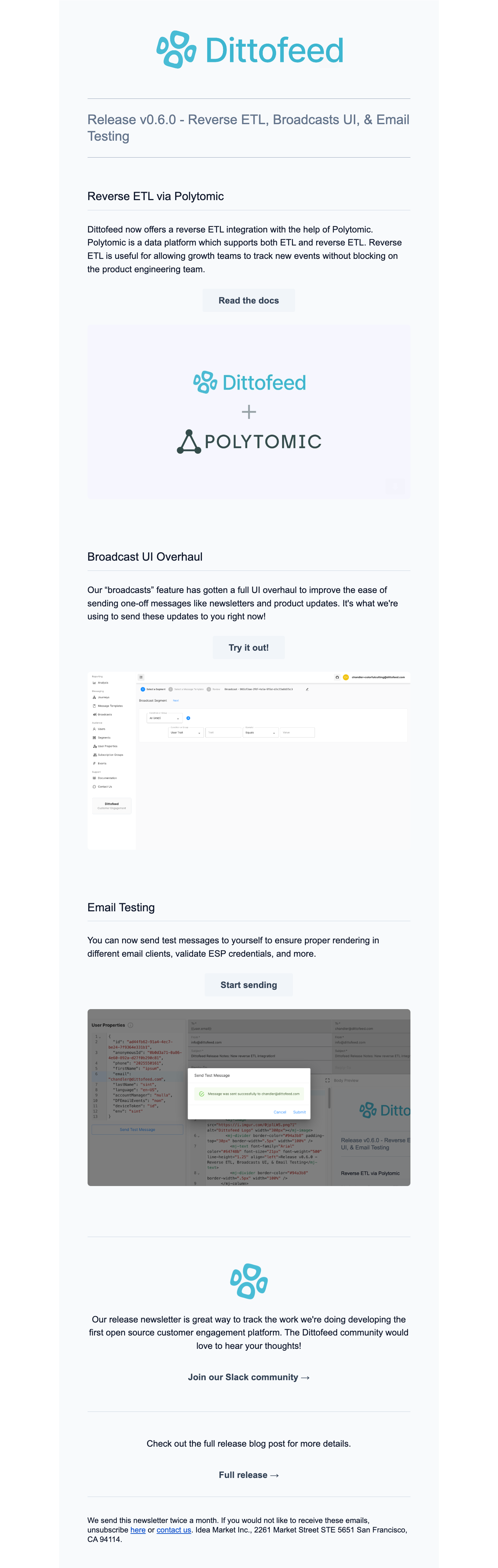 Free MJML Email Templates - Dittofeed