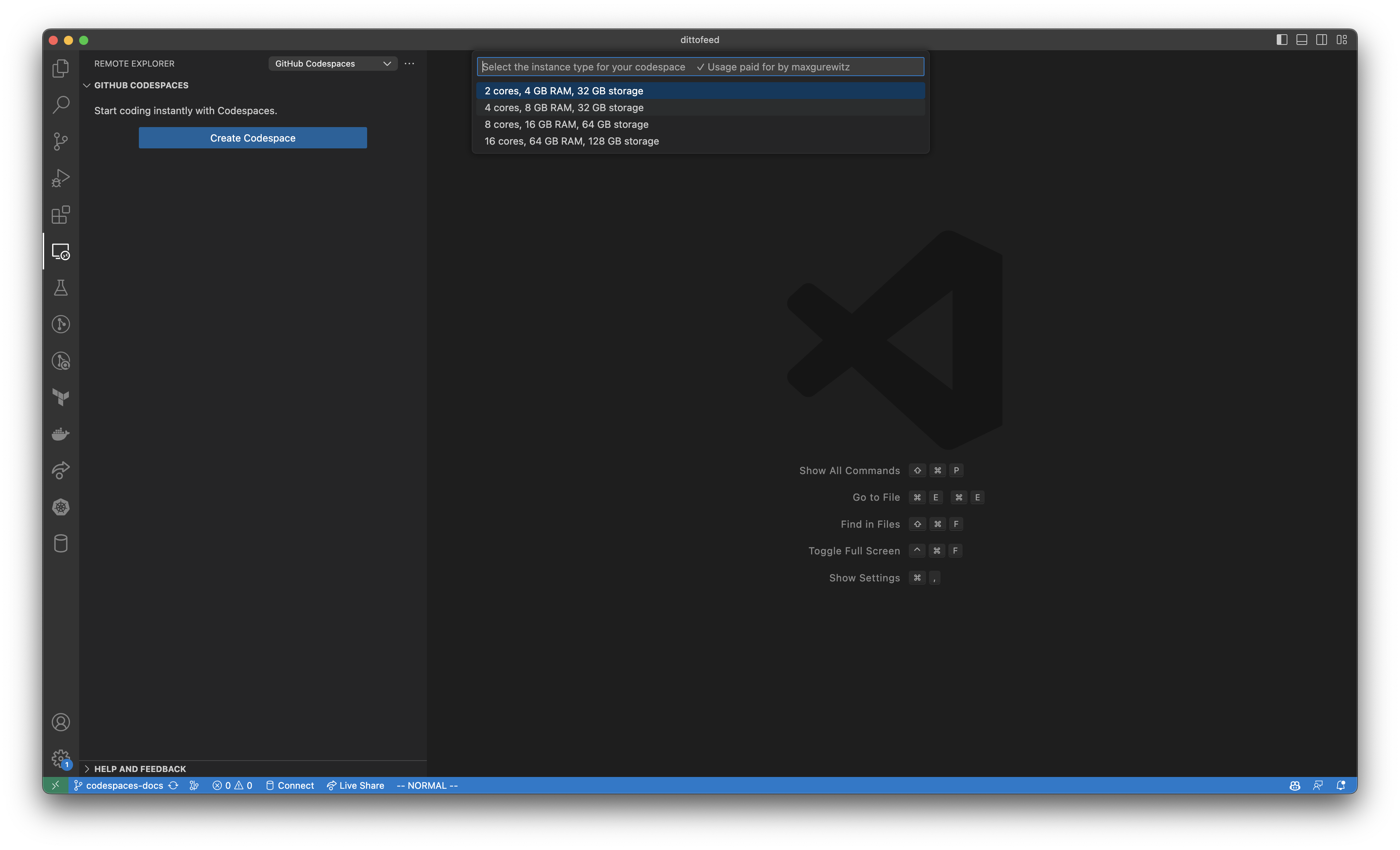 Open Codespace