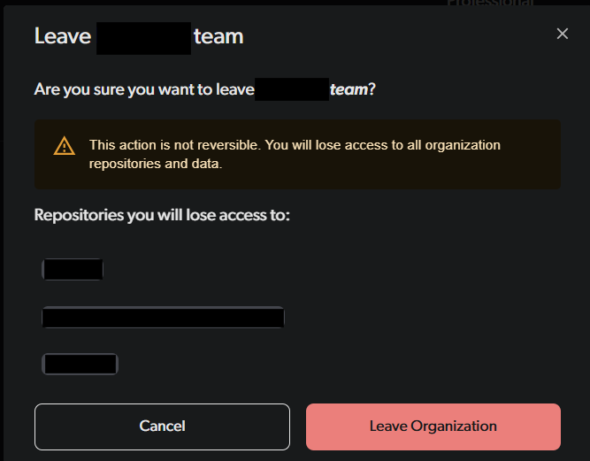 Access to org repos will be lost after leaving an org