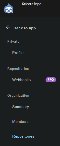 Repositories page