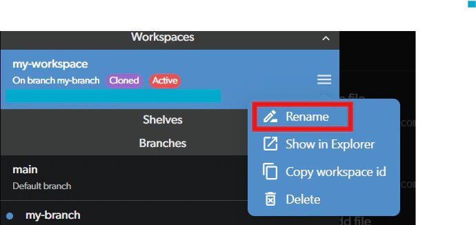 Right-click menu with Rename option