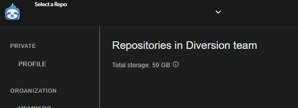 Storage total for the organization