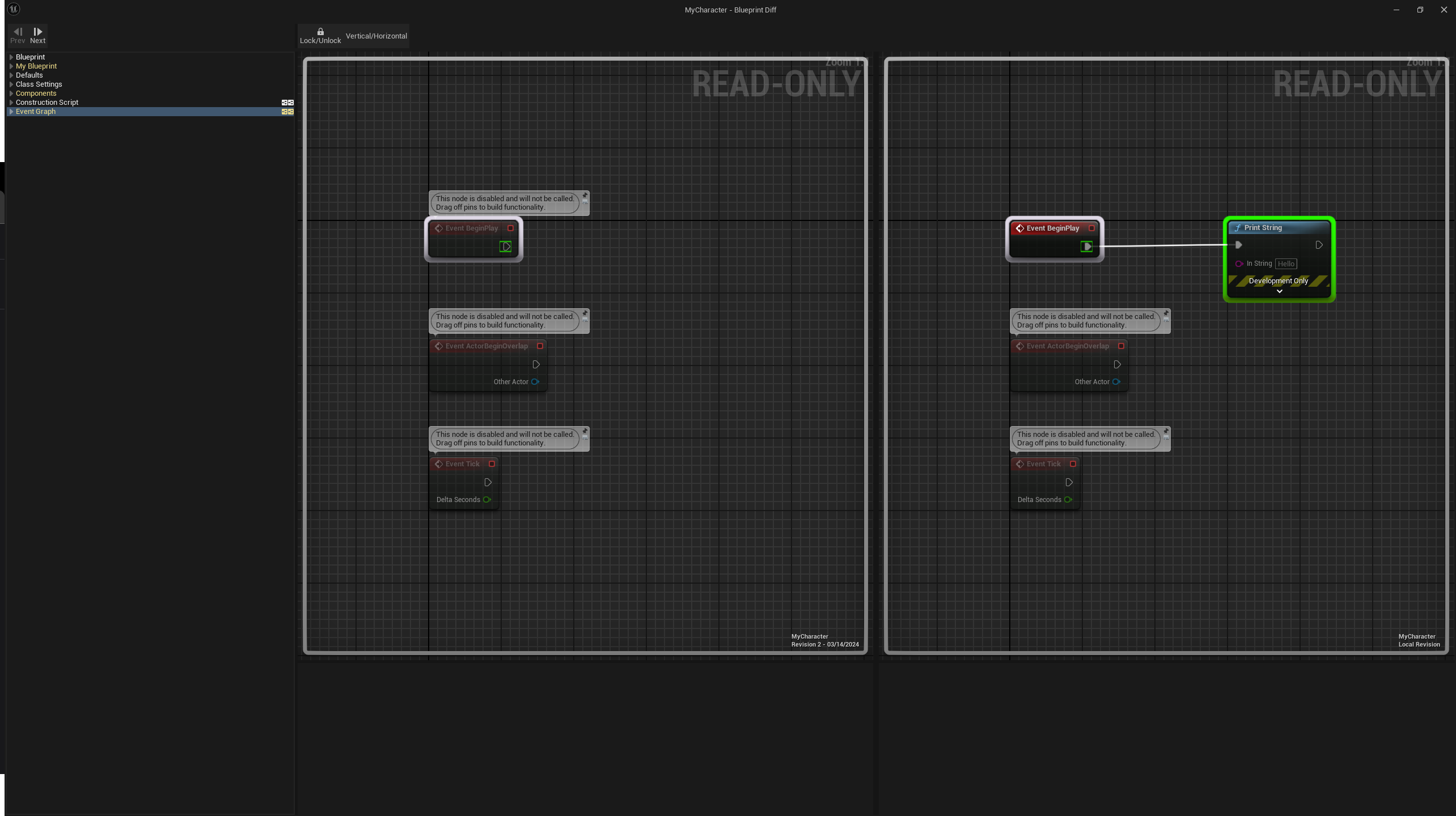 Blueprint diff tool
