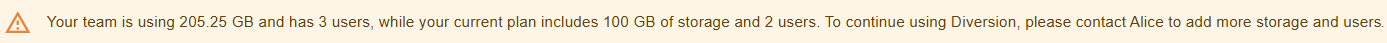 Storage and User Plan Limit Notification
