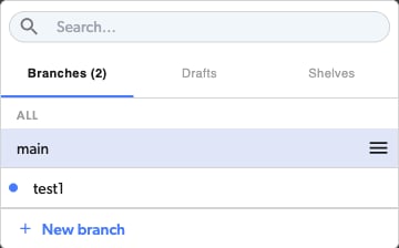 The new branch button