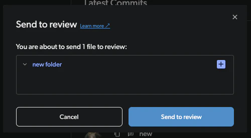 Send to review confirmation dialog