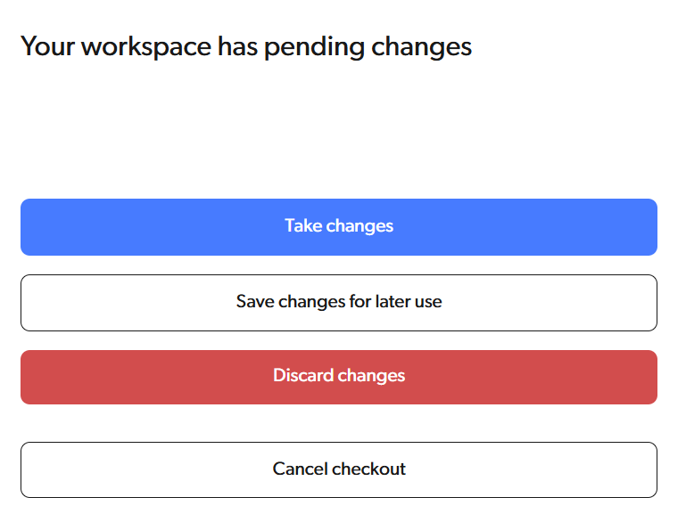 uncommitted changes branch switch menu