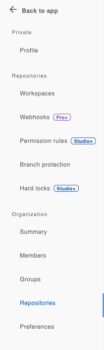 Repositories page