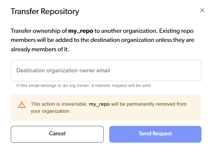 Transfer request dialog