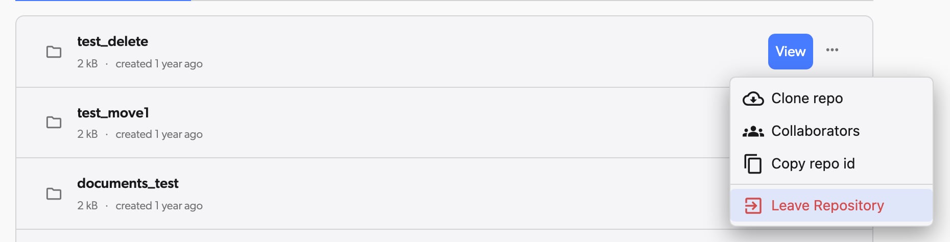 Leave repo from the remote repo