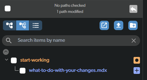 View changes in workspace