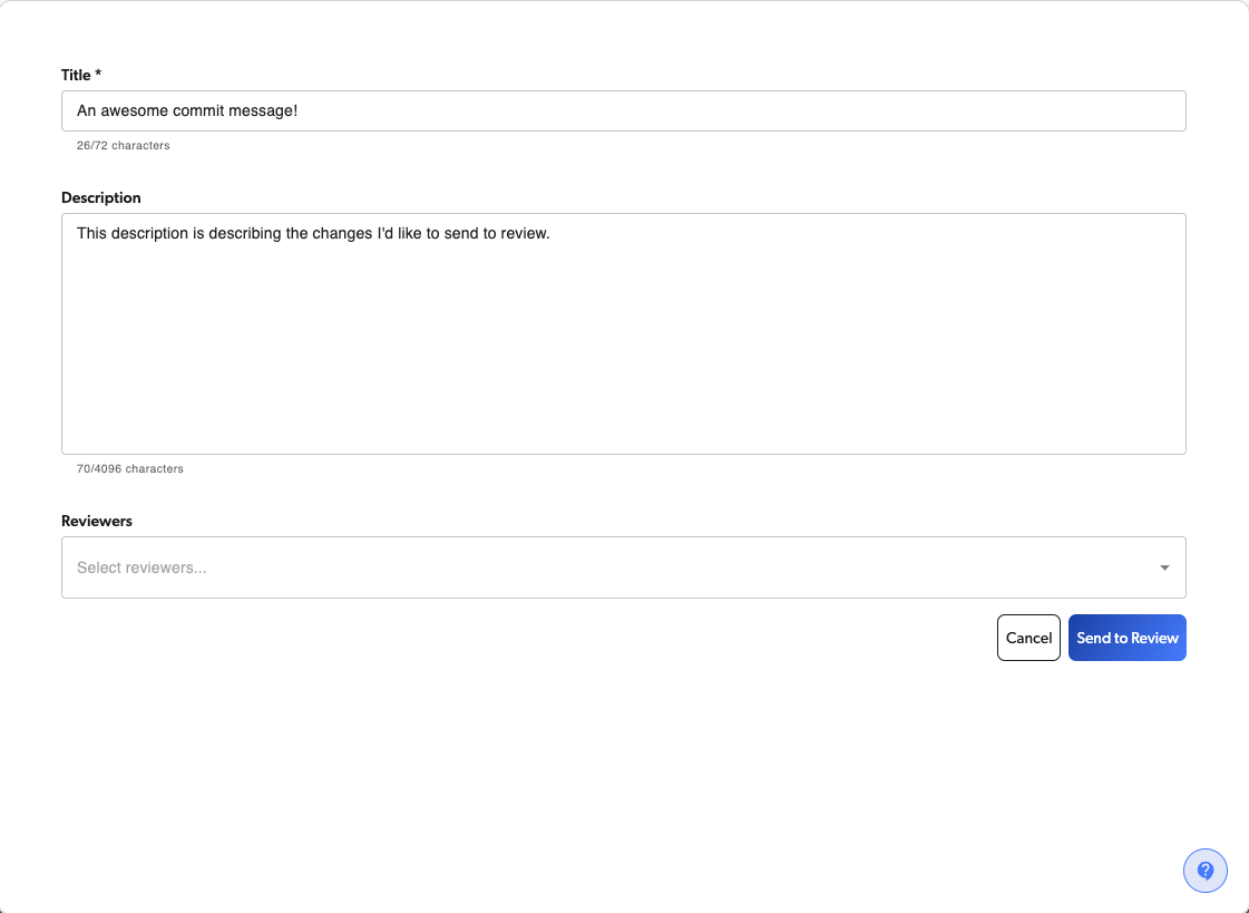 Create draft commit form