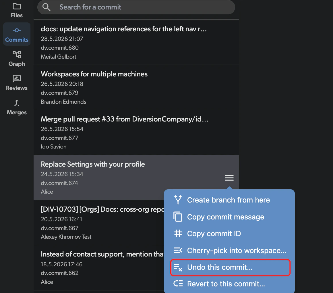 Undo commit