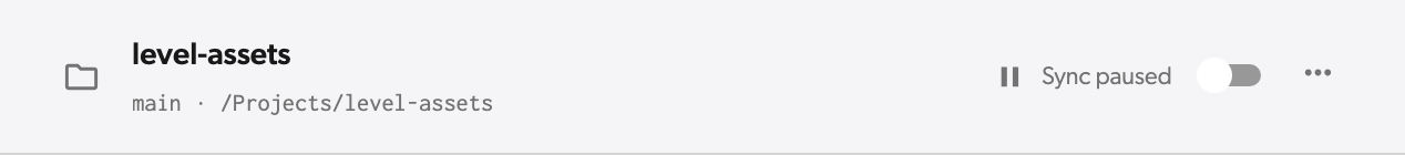Dashboard workspace row reading Sync paused, with the Sync toggle off