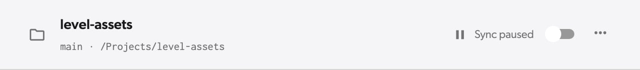 Dashboard workspace row reading Sync paused, with the Sync toggle off
