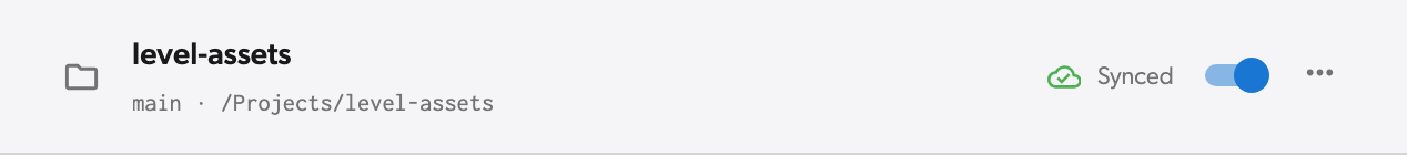 Dashboard workspace row reading Synced