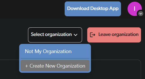 Organization summary create new org