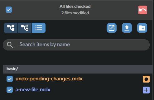 Changes to undo