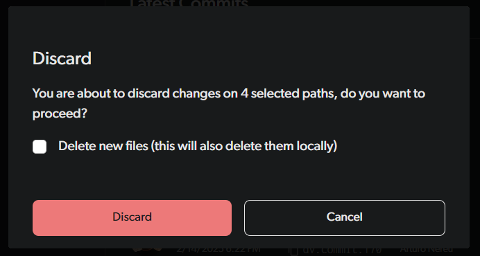 Changes to undo modal