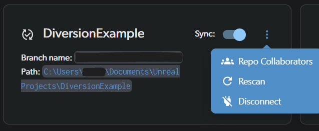 Open the repo menu