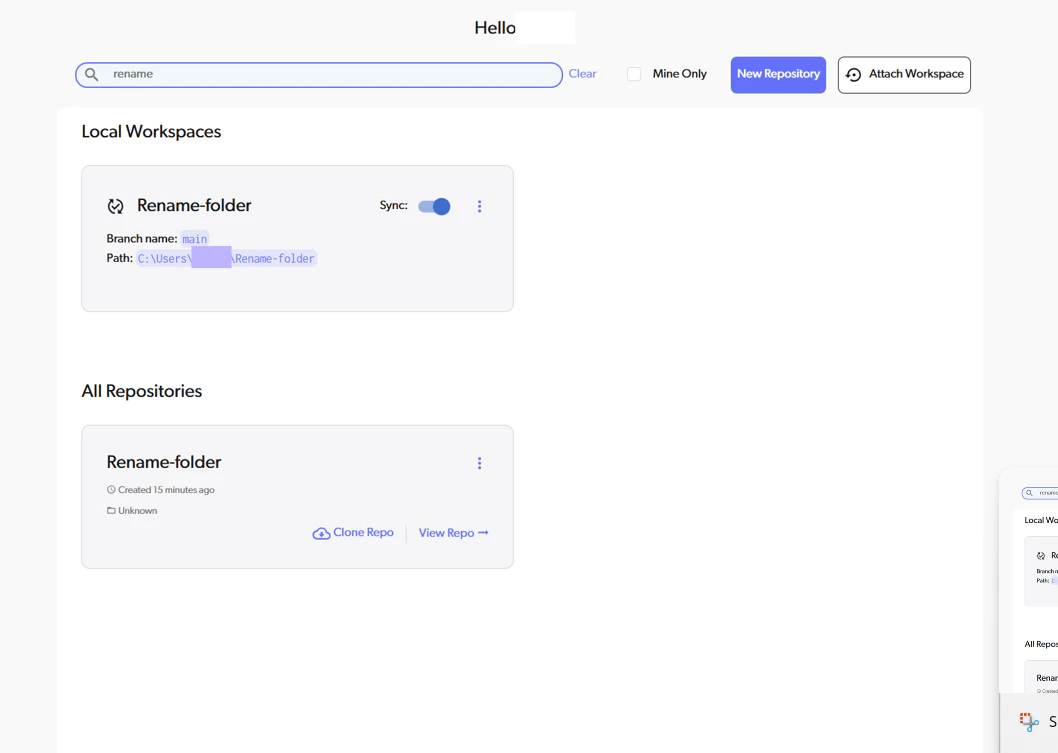 Change Folder Finished