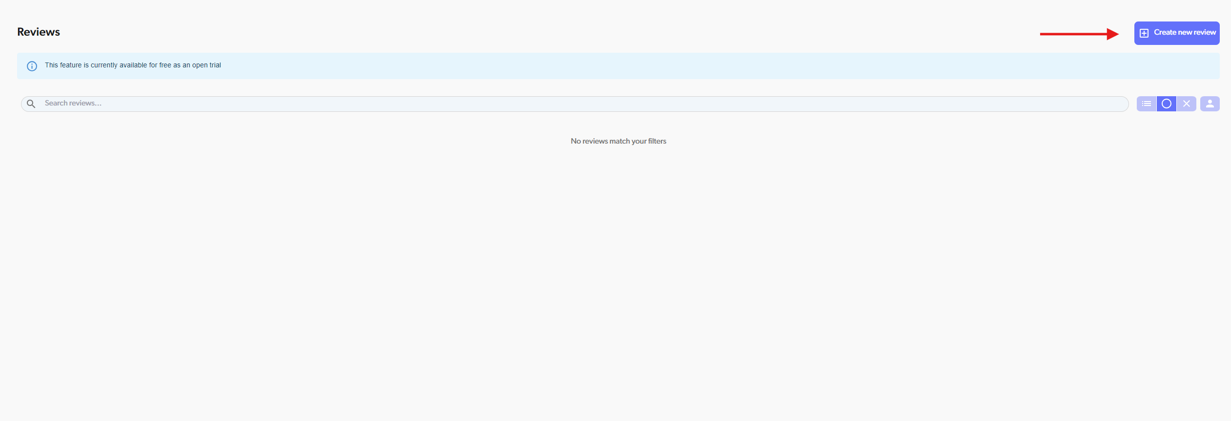 Click Create new review button