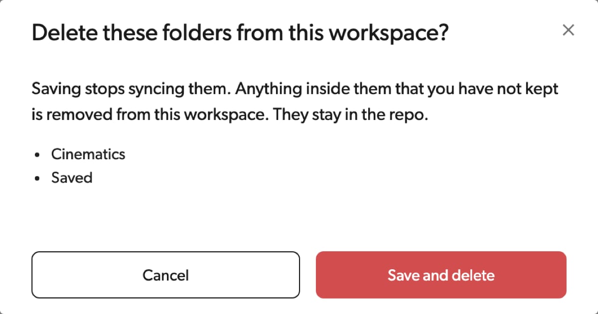 Confirm the folders that stop syncing