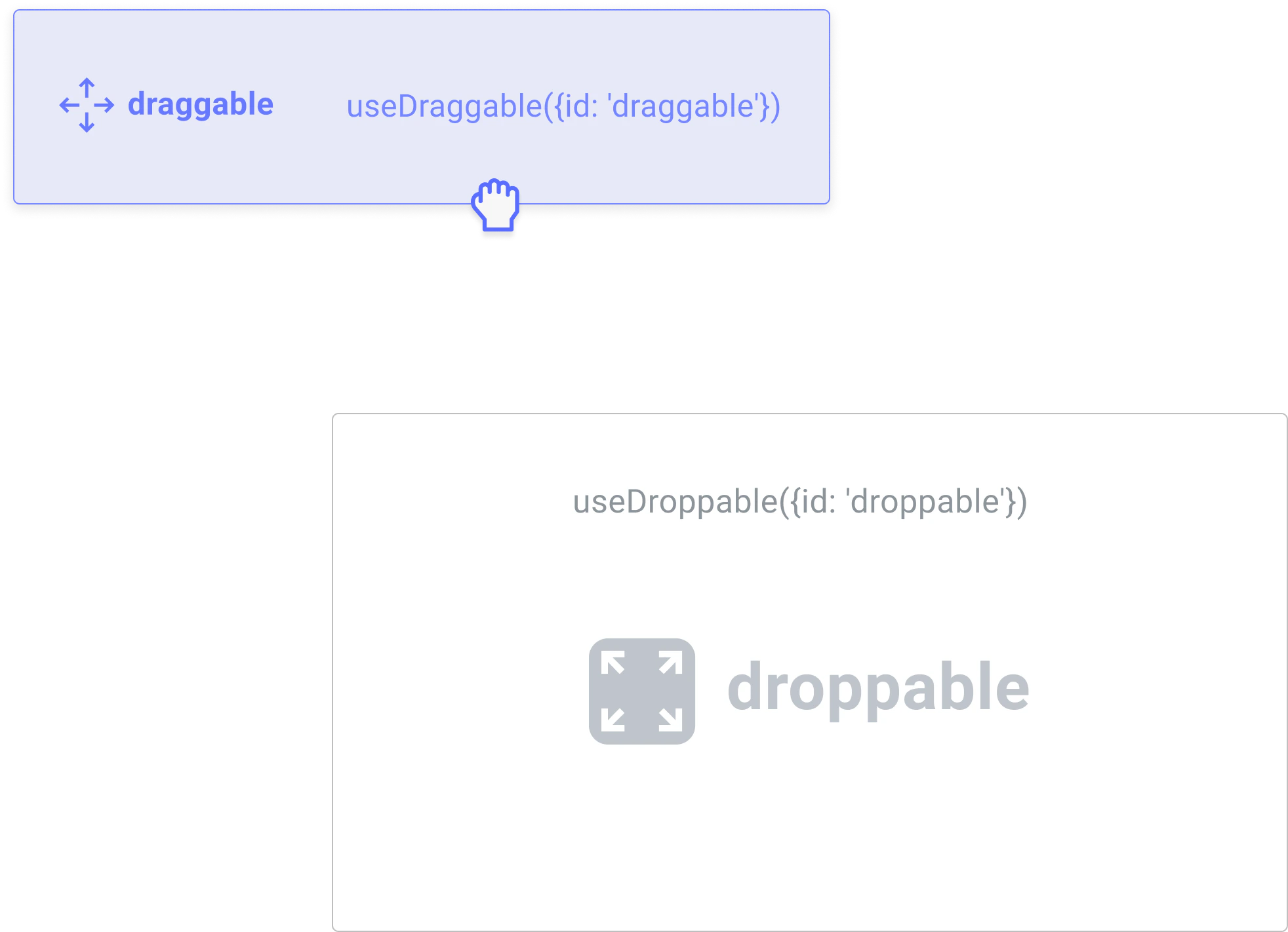 A draggable item is moved towards a droppable container