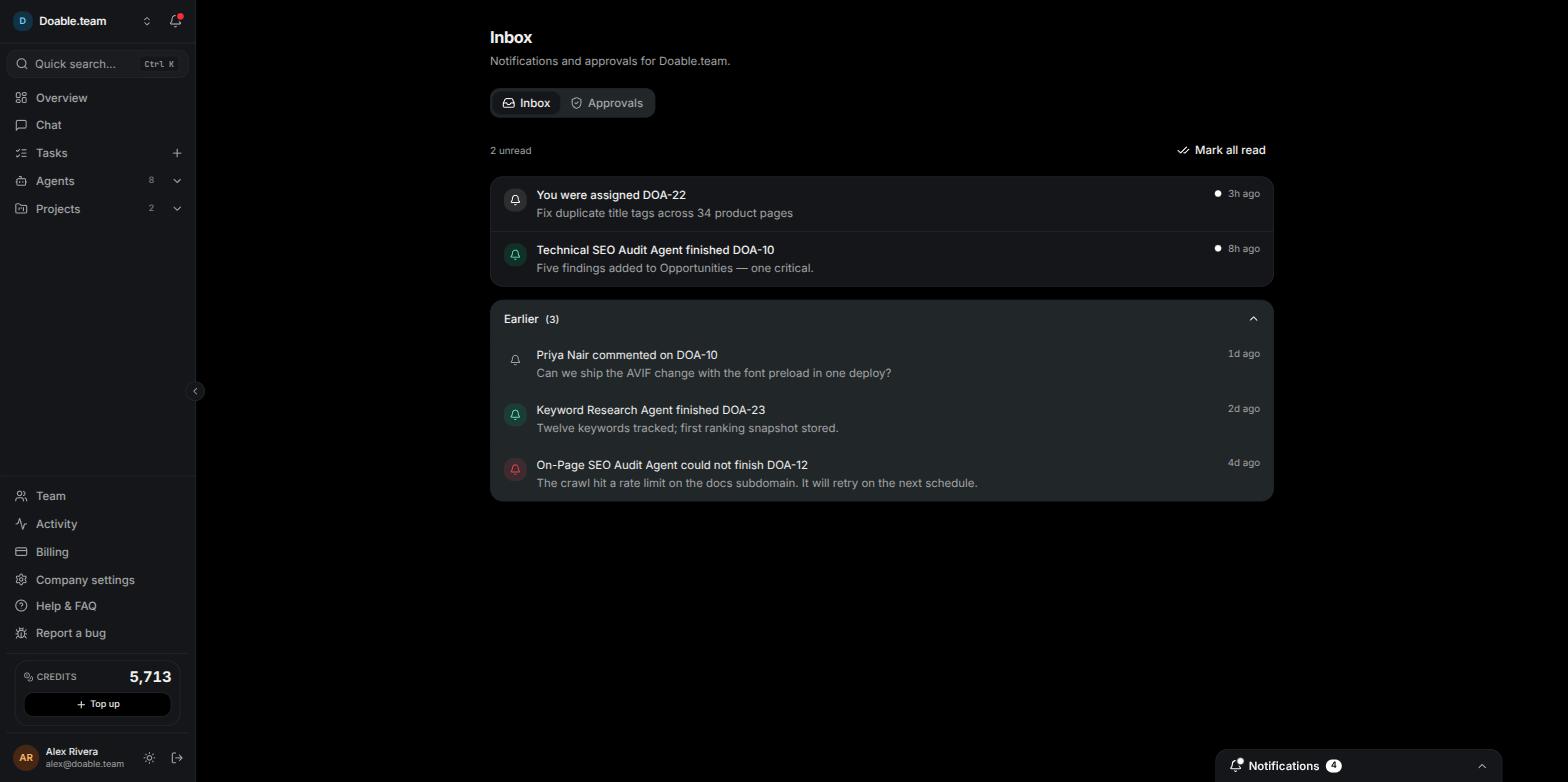 The Inbox tab in Visibility showing unread notifications, the Mark all read button and the collapsed Earlier accordion