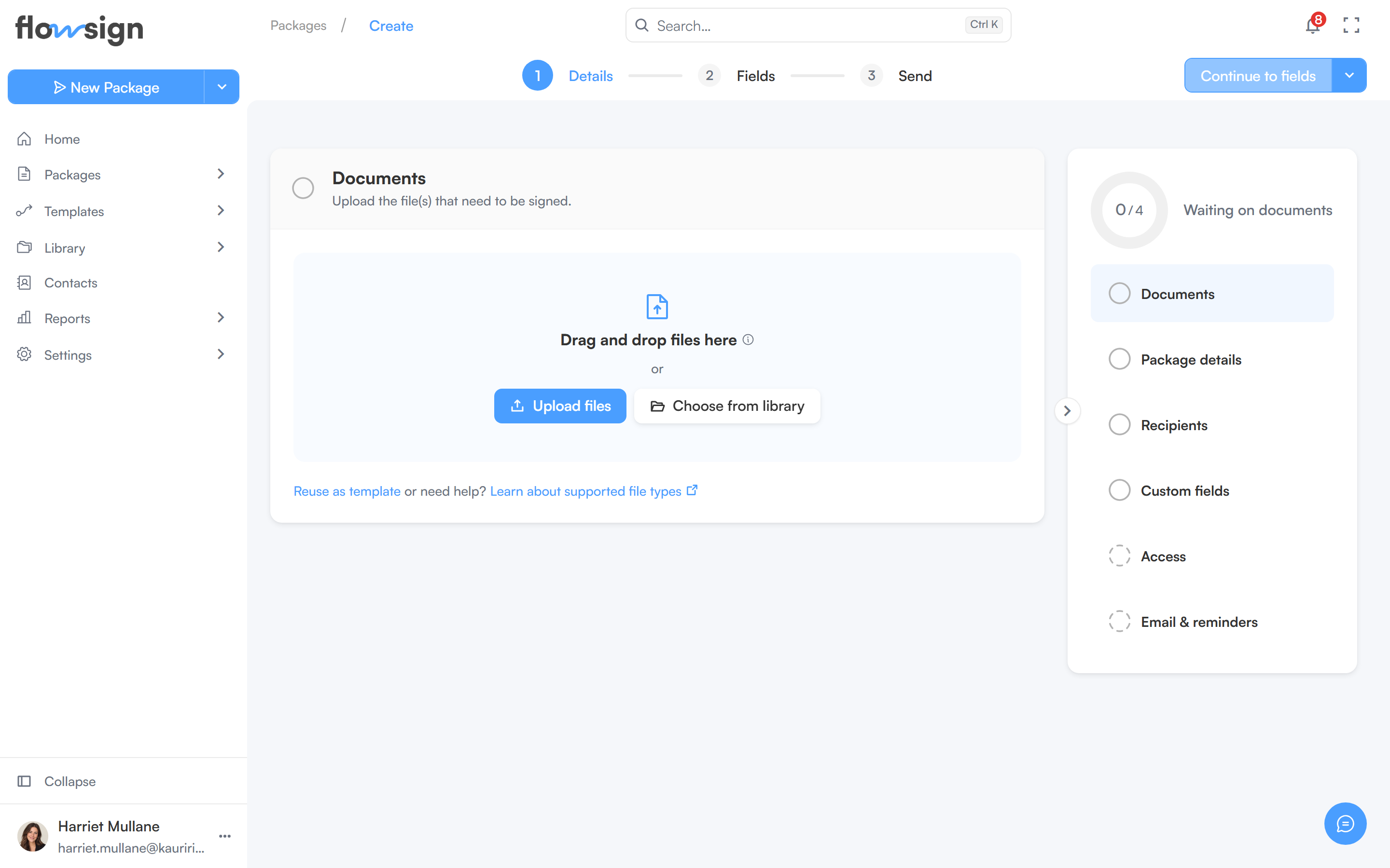 The package creator on its first step