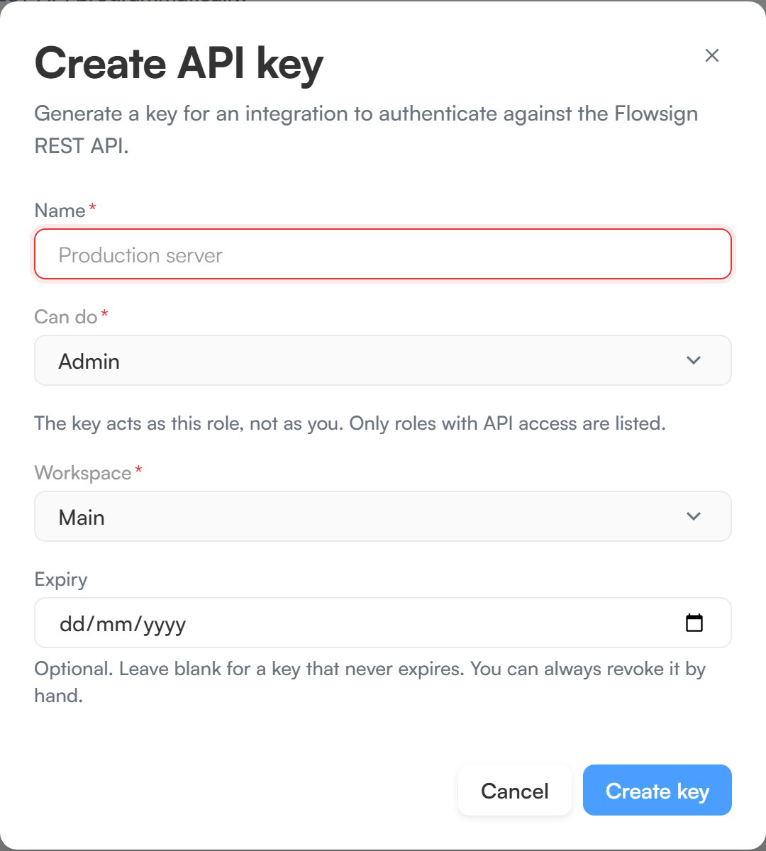 The create API key dialog with Name, Can do, Workspace and Expiry fields