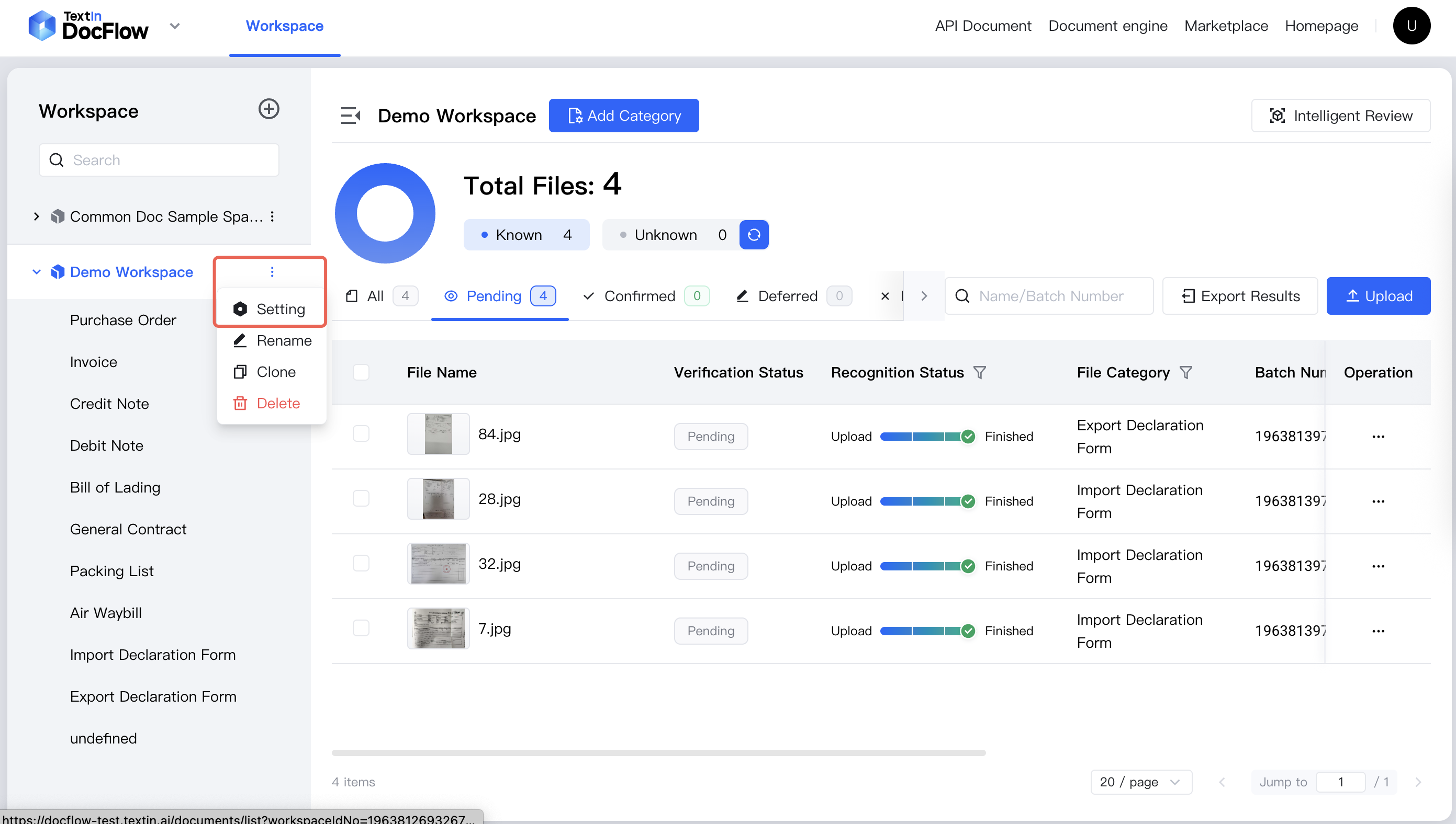 workspace setting