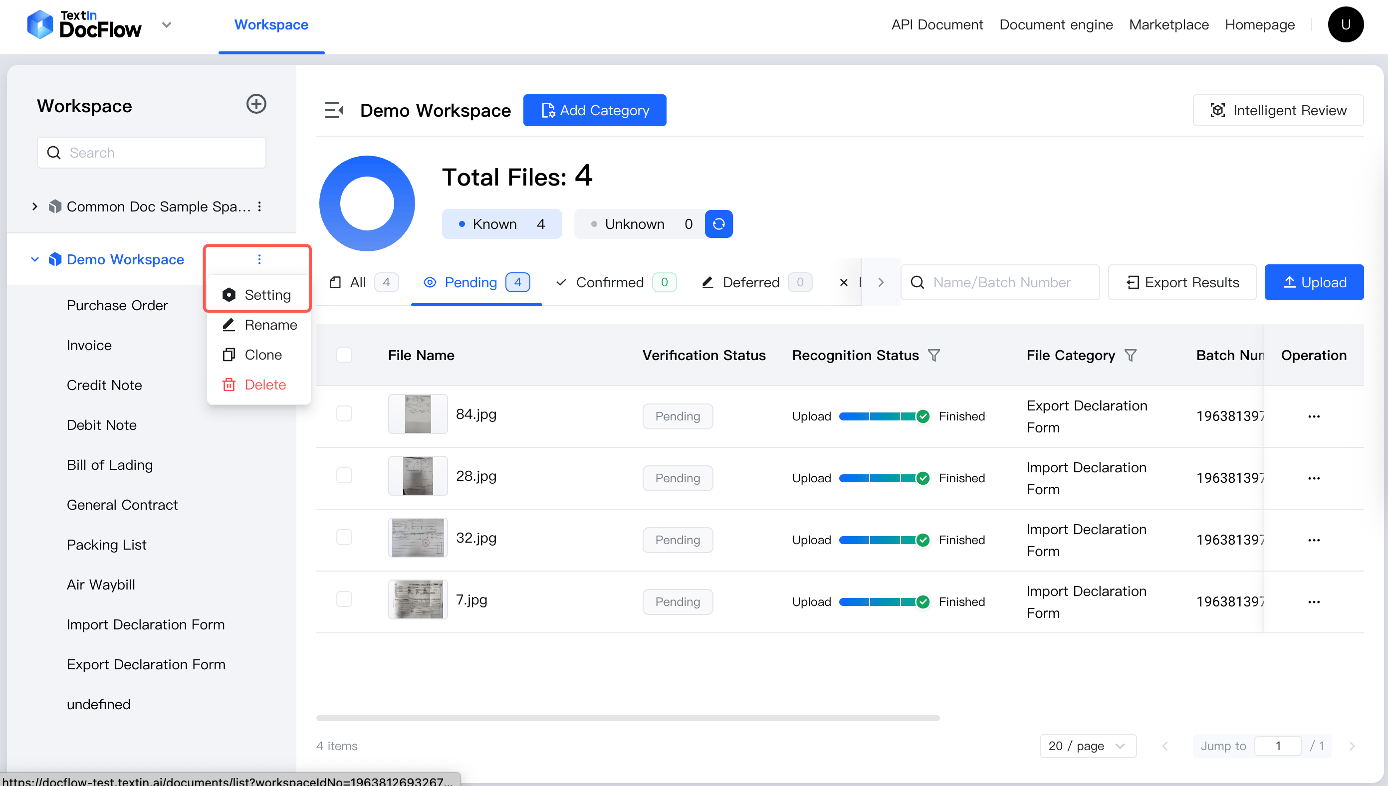 workspace setting