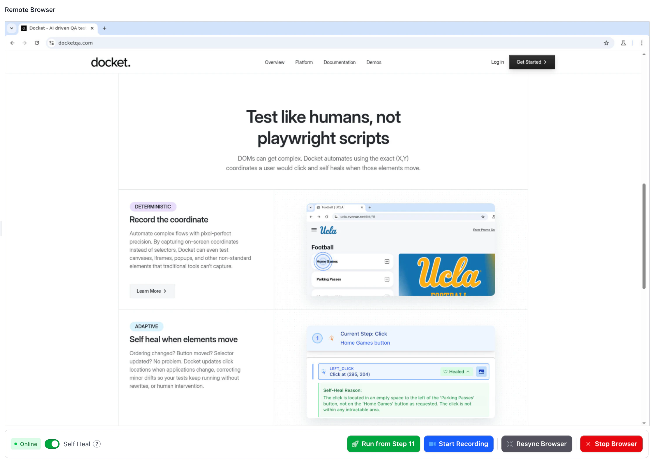 Remote Browser Controls