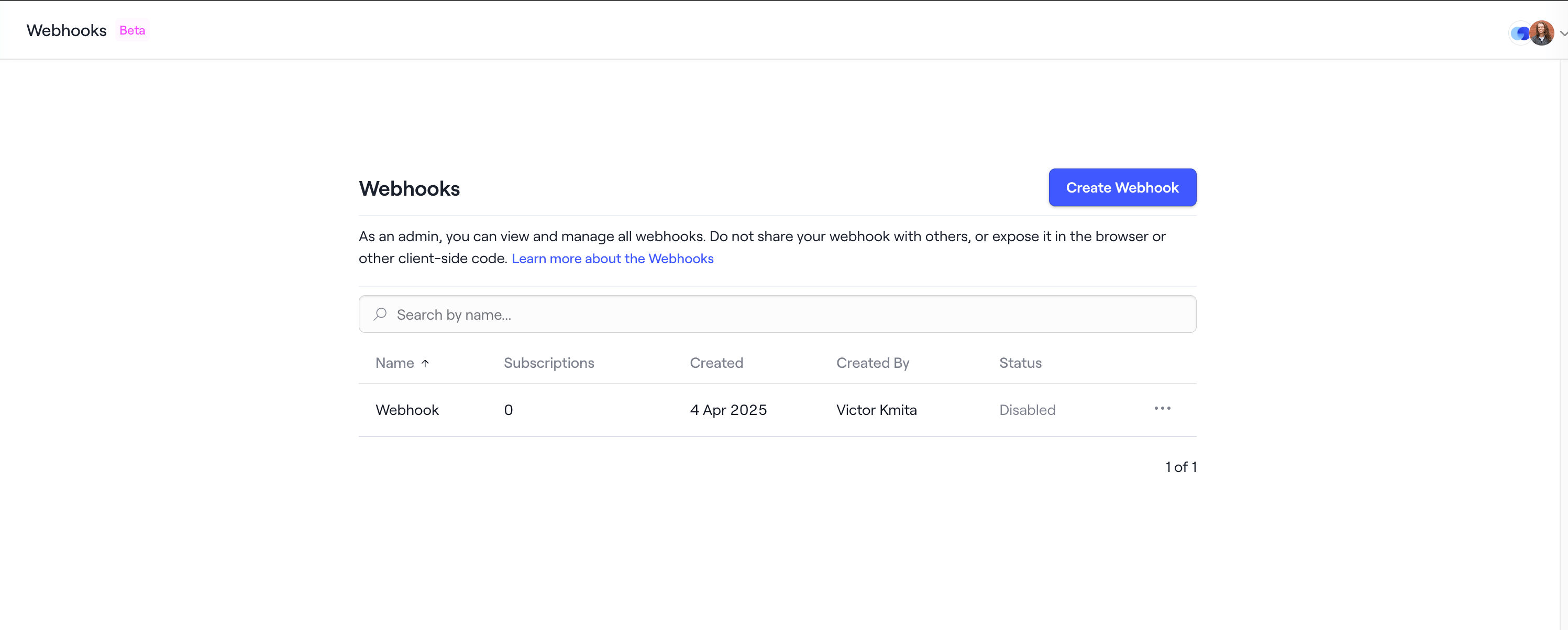 Create webhook secret