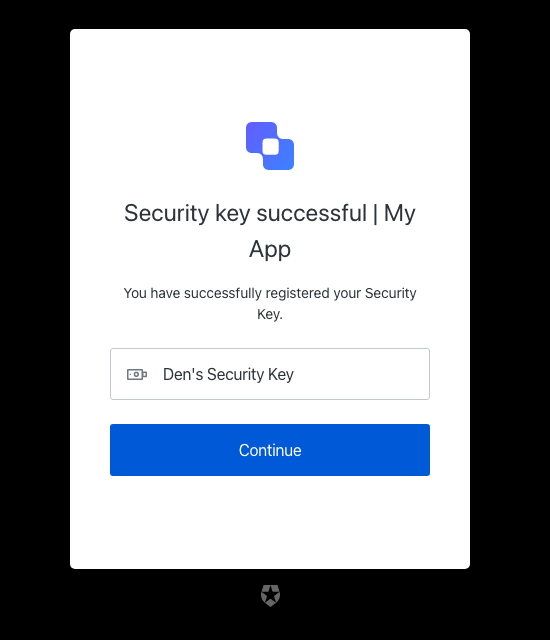 mfa-webauthn-enrollment-successの参考スクリーンショット