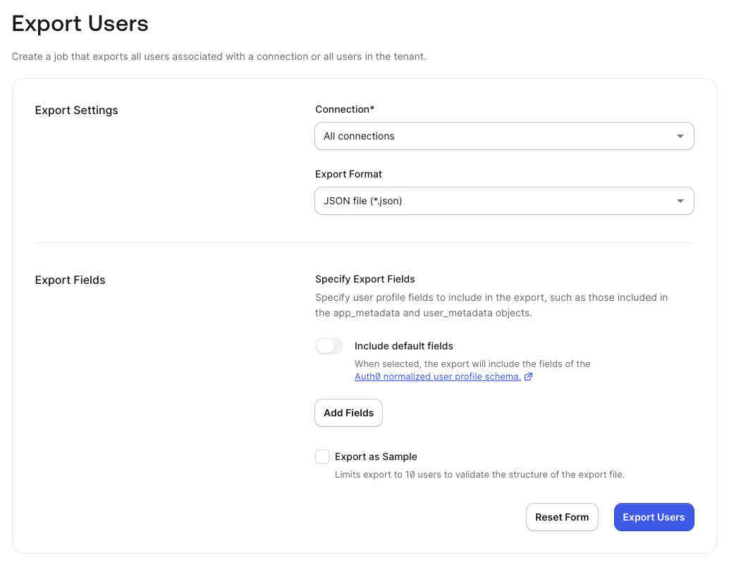 Users > Import/Export Users > Export Users