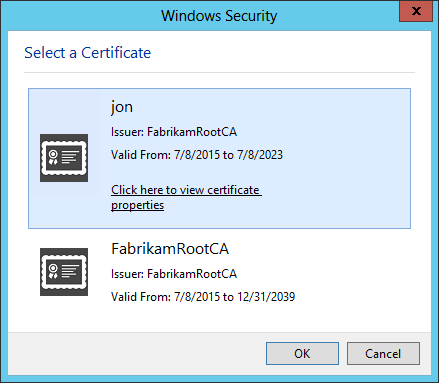 Configurer l’authentification Connector AD/LDAP avec des certificats clients Choisir un certificat client