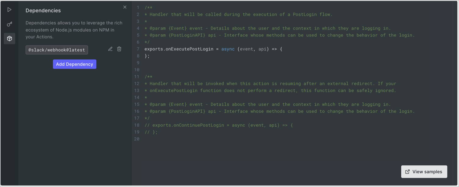 Éditeur de code Actions : Votre dépendance a été ajoutée.