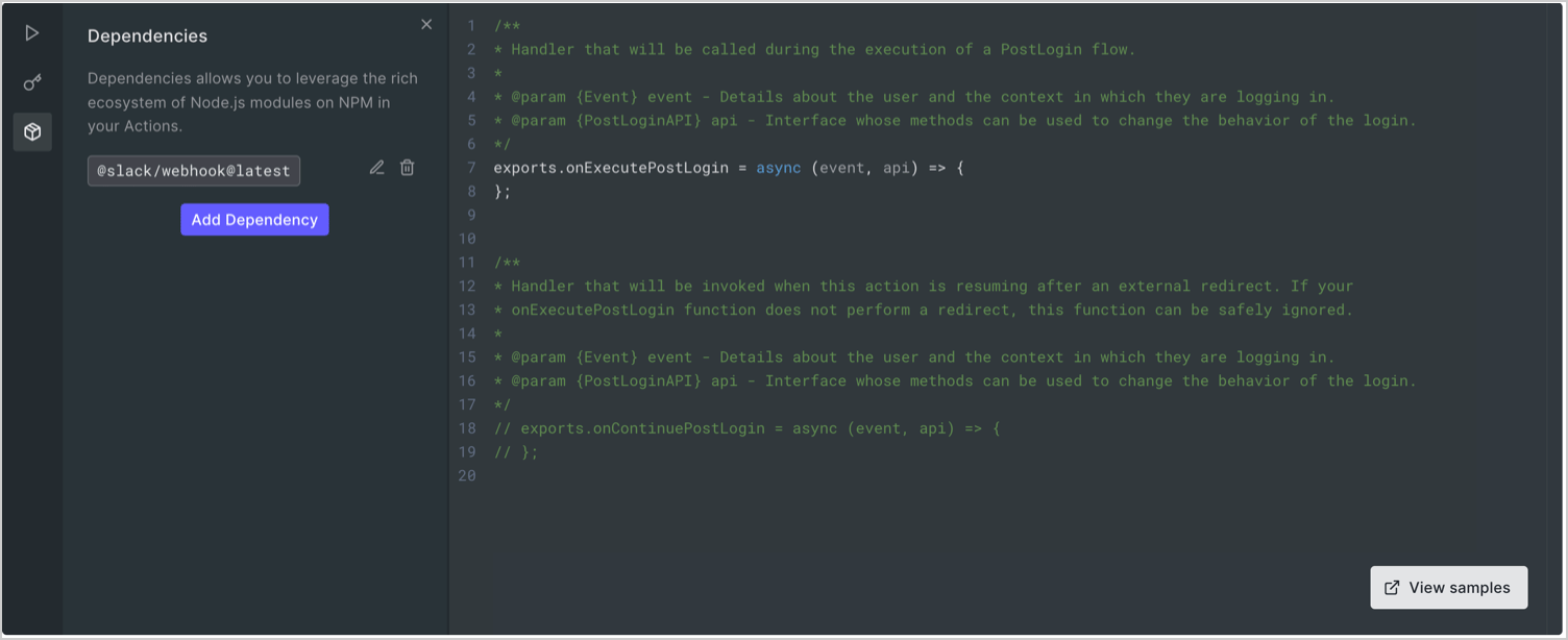 Éditeur de code Actions : Votre dépendance a été ajoutée.