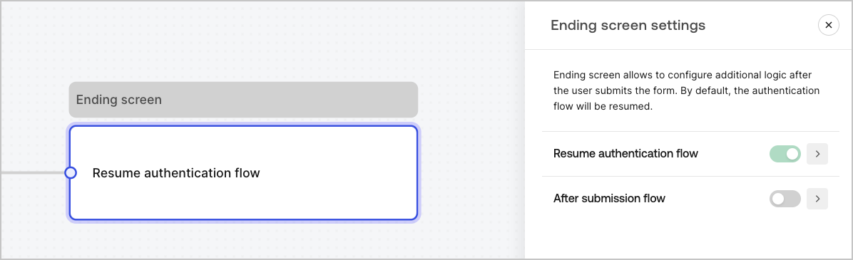 Dashboard > Forms > Ending screen node
