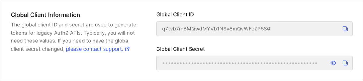 Dashboard Tenant Settings Advanced Tab Global Client Information