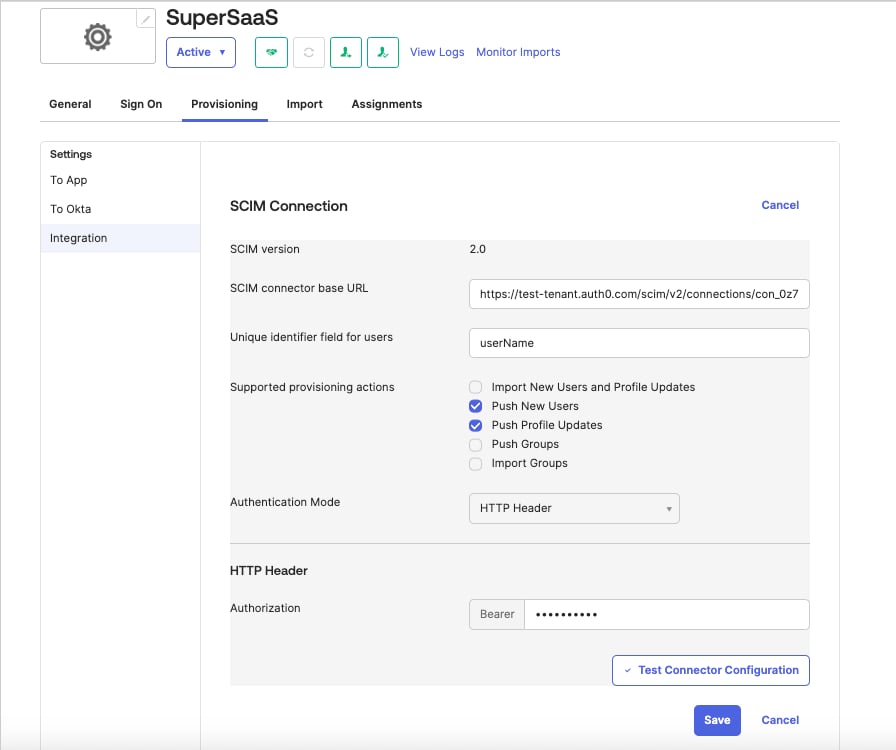 Configuration WIC Inbound SCIM