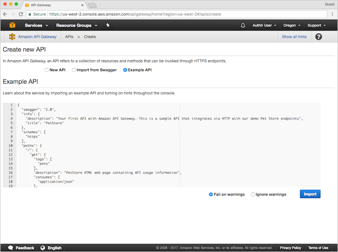 AWS API Gateway - Example API