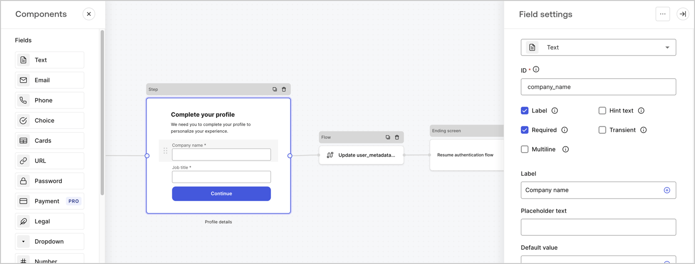 Dashboard > Actions > Forms > Form > Step node
