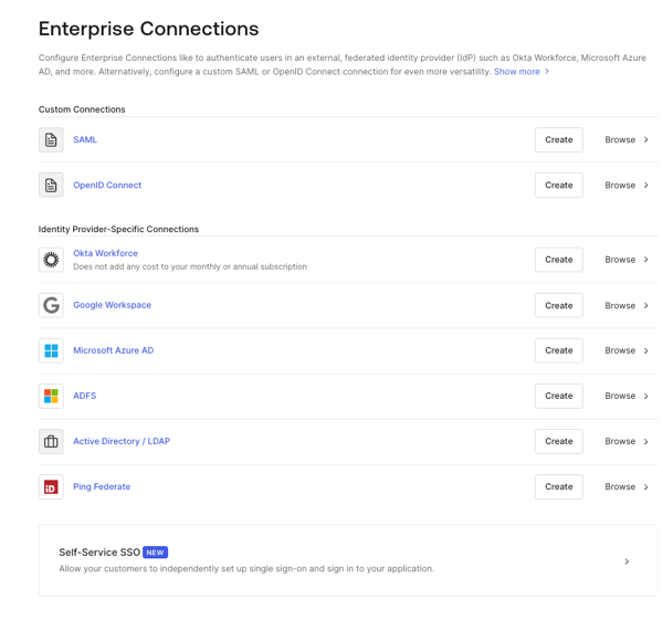 Dashboard - Connections - Enterprise