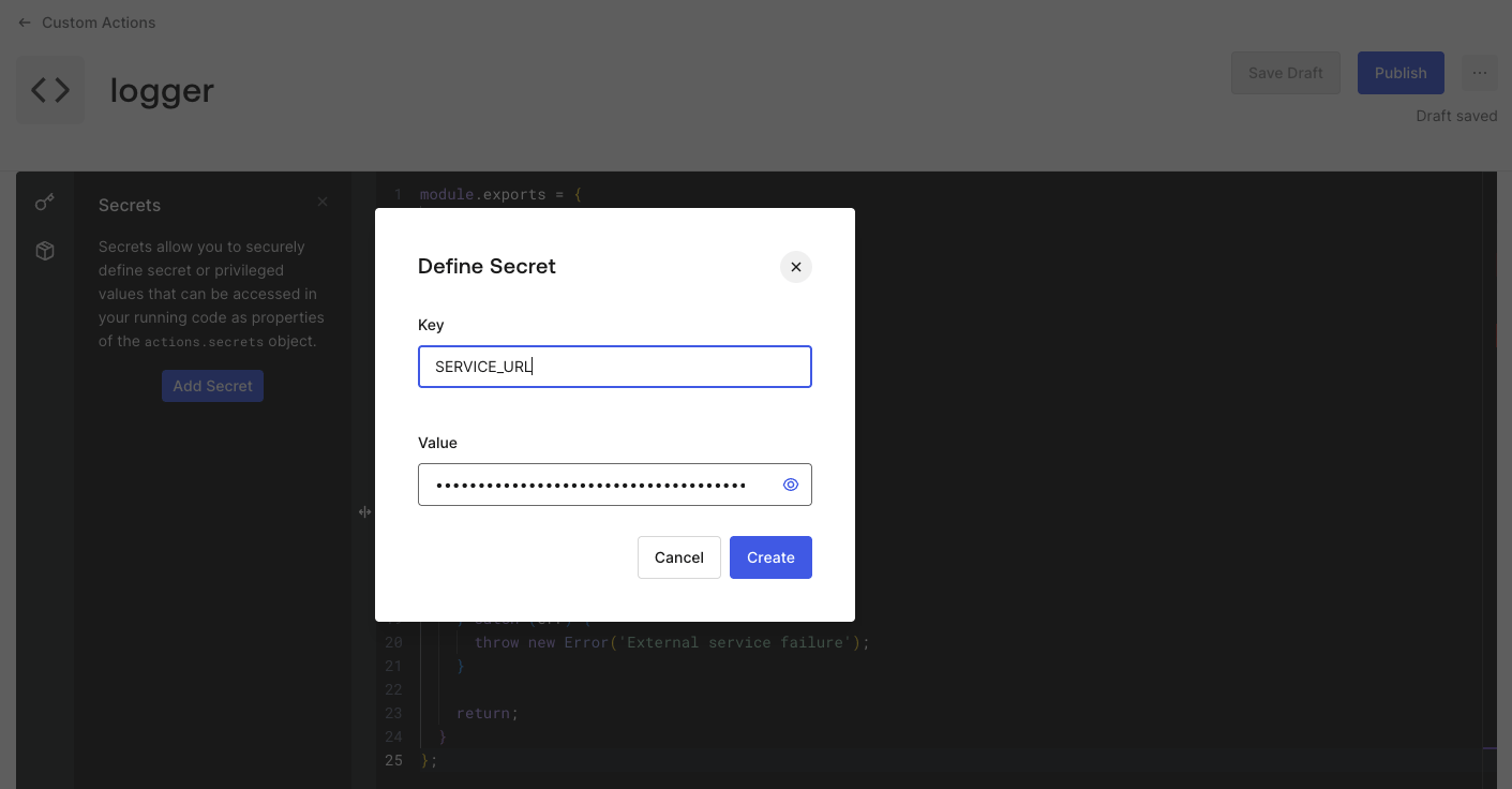 Actions Modules - Secret added