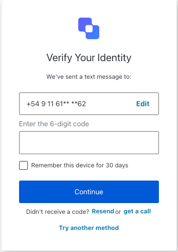 ACUL Reset Password MFA SMS Challenge