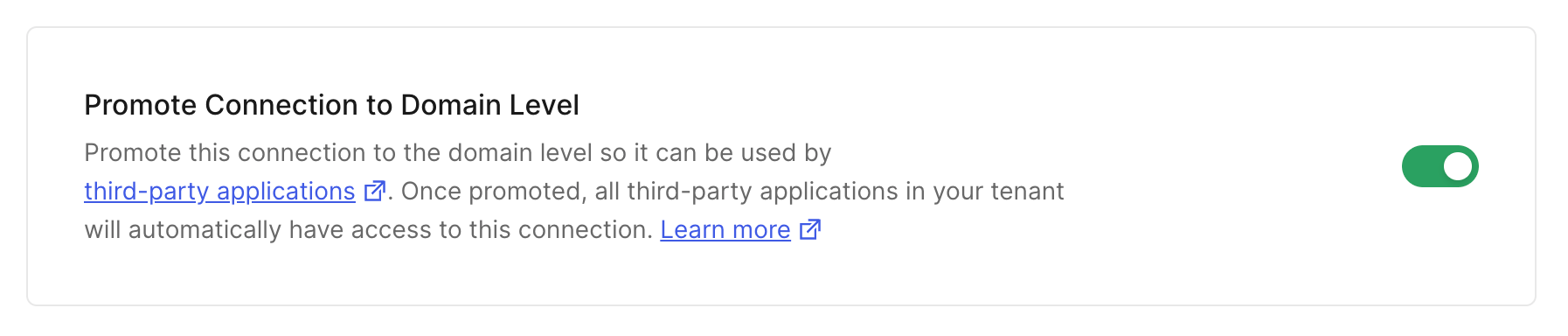 Promote Connection to Domain Level
