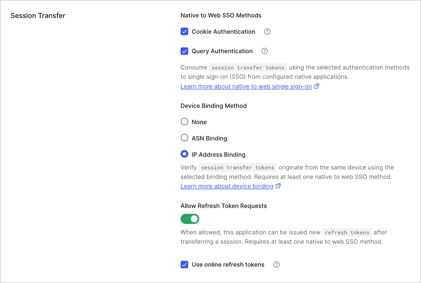 Session Transfer Web application